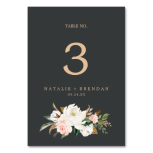 Elegant Magnolia   Black and White Table Number