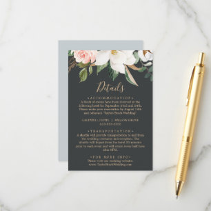 Elegant Magnolia   Black Details Enclosure Card