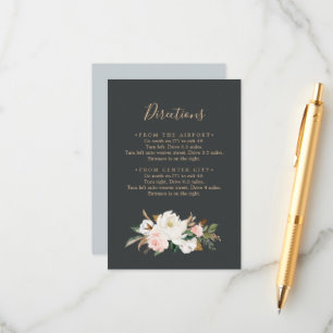 Elegant Magnolia   Black Directions Enclosure Card