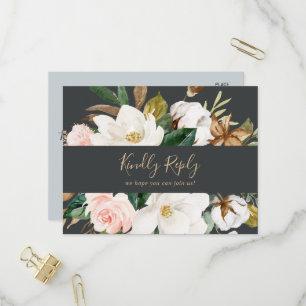 Elegant Magnolia Black Song Demande Carte Postale 