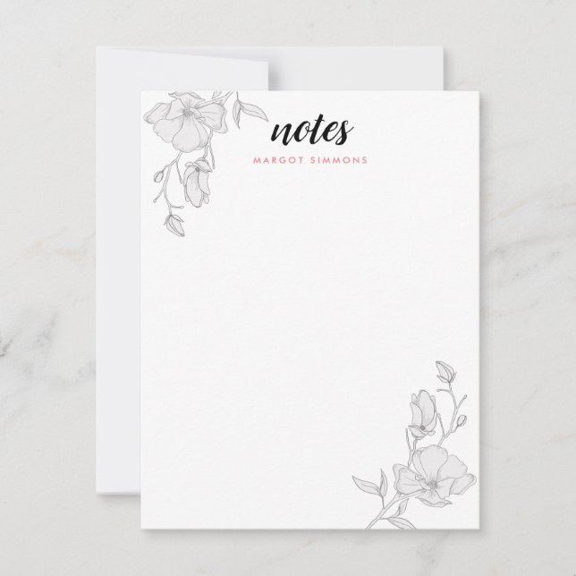 Elegant Magnolia Flowers Personalized Card (Front)