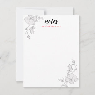 Elegant Magnolia Flowers Personalized Card