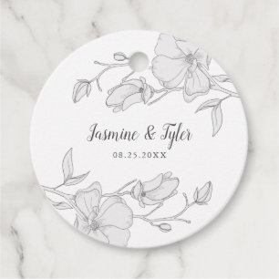 Elegant Magnolia Flowers Summer Wedding Favour Tags