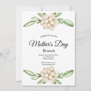 Elegant Magnolia Mother's Day Brunch Invitation