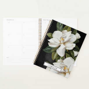 Élégant Magnolia Noir et Blanc planificateur