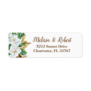 Elegant Magnolia Return Address Labels