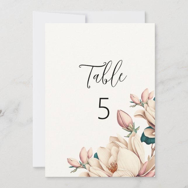 Elegant magnolia  table number  (Front)
