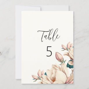 Elegant magnolia table number
