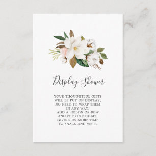 Elegant Magnolia   White and Blush Display Shower Enclosure Card