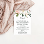 Elegant Magnolia | White Details Enclosure Card<br><div class="desc">This elegant magnolia white details enclosure card is perfect for a modern classy wedding. The soft floral design features watercolor blush pink peonies,  stunning white magnolia flowers and cotton with gold and green leaves in a luxurious arrangement.</div>