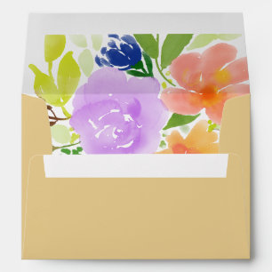 Elegant Magnolia White & Mustard Yellow  Wedding Envelope