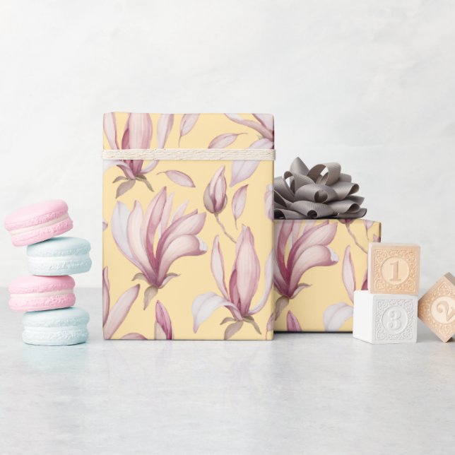 Elegant Magnolia Wrapping Paper (Baby Shower)