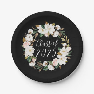 Elegant Magnolias Class of 2023 Graduation Paper Plate