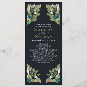 Élégant Magpie Art Nouveau programme de mariage