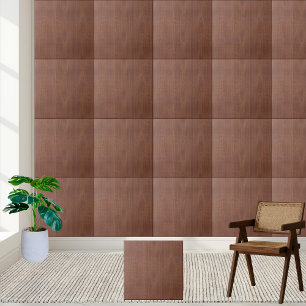 Elegant Mahogany Wood Grain - Brown Wooden Tile