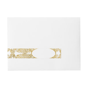 Elegant Mailing Address Monogram Engraved Filigree Wraparound Address Label