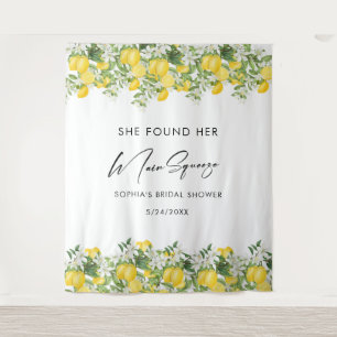 Elegant Main Squeeze Bridal Shower Photo Backdrop Tapestry