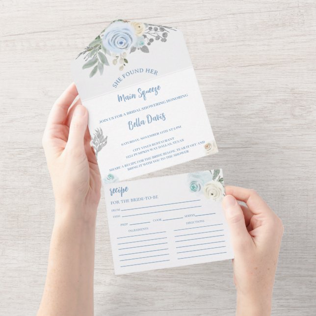 Elegant Main Squeeze Winter Bridal Shower All In One Invitation (Tearaway)