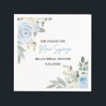 Elegant Main Squeeze Winter Bridal Shower Napkins<br><div class="desc">This elegant collection of Bridal Shower stationary features a watercolor blue and white floral design. It is accented by a modern script. Modern and whimsical white and blue are sure to wow the bride!</div>