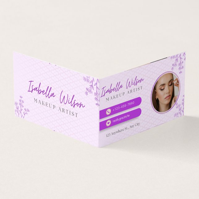 Elegant Makeup Artist Business Card  (Outside)