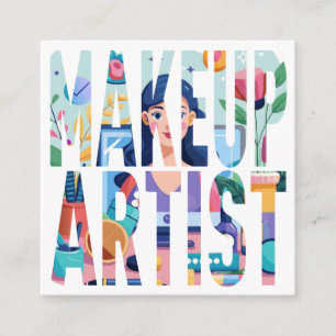Elegant Makeup Artist Fashion square business card