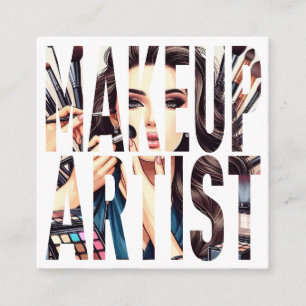 Elegant Makeup Artist Fashion square business card
