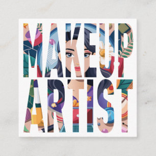 Elegant Makeup Artist Fashion square business card