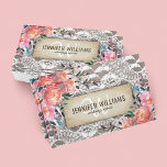 Elegant Makeup Artist Wedding Rustic Floral Business Card<br><div class="desc">Rustic chic professional business cards featuring a wooden background,  elegant bridal lace,  plush pink floral decor and a template thats easily personalized. This design is perfect for a Wedding Planner,  Florist,  Event Organizer,  Makeup Artist,  Beautician,  Hair Stylist,  Nail Technician,  Cosmetologist,  and Salon.</div>