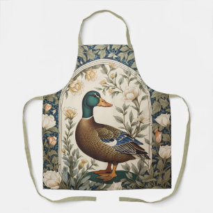 Elegant Mallard Duck William Morris Inspired  Apron