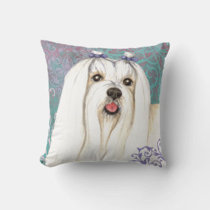 Elegant Maltese Throw Pillow