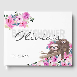 Elegant Maman Baby Sloth Baby shower livre d'invit