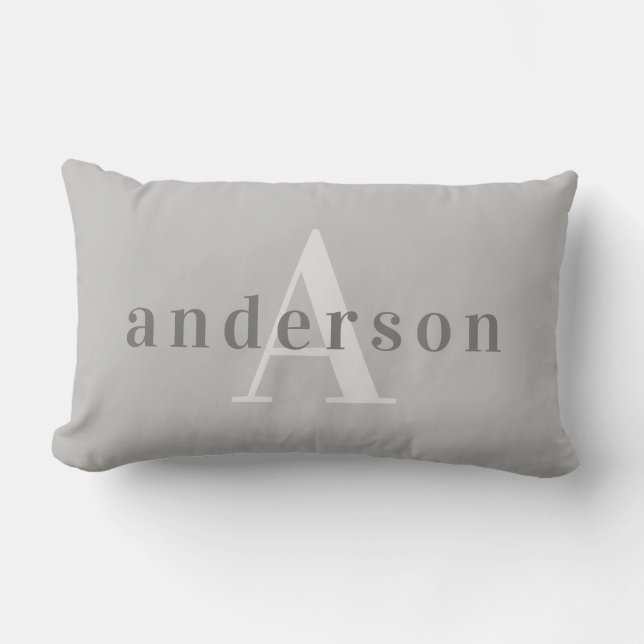 Elegant Mame and Monogram Nursery Lumbar Pillow (Front)