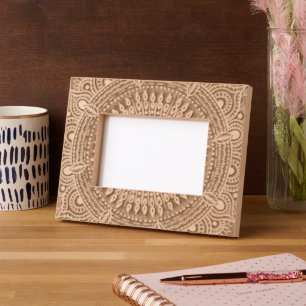 Elegant  Mandala Floral Design Etched Frames