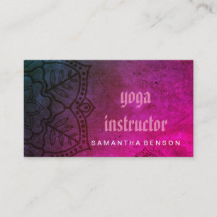Elegant Mandala Flower Logo Yoga Instructor Business Card