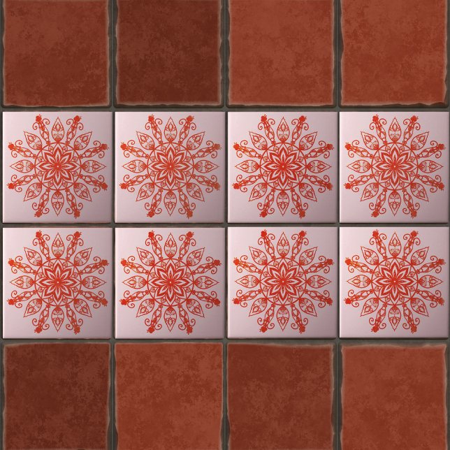 Elegant mandala flower simple pattern Modern  Tile (Creator Uploaded)