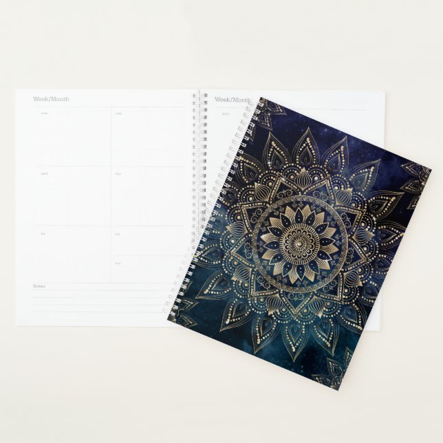 Elégant Mandala Gold Blue Galaxy (Devant avec enveloppe)
