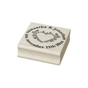 Elegant Mandala Heart Wedding  Rubber Stamp
