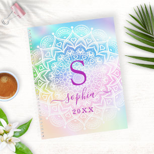 Elegant Mandala Iridescent Holographic Custom Planner