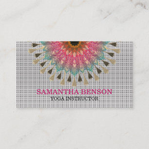 Elegant Mandala Lotus Logo Yoga Instructor Business Card