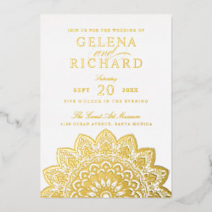 Elégant Mandala Mariage Foil Invitation