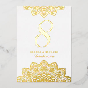 Elegant Mandala Mariage or Numéro de table
