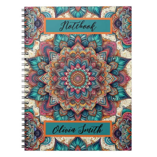 Elegant Mandala  Spiral Photo Notebook (Front)