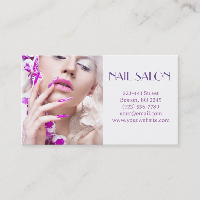 Elegant manicure nail salon Business card (Front)