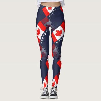 Elegant Maple Leaf Canadian Flag 3D Reflection Leggings