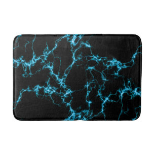 Elegant Marble 10 - Blue and Black Bath Mat