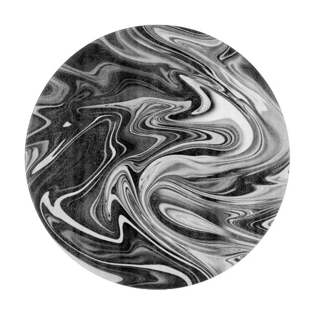 Elegant Marble 7 - Liquid Black and White Cutting Board (Front)