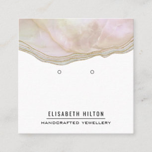 Elegant marble agate Earring display Square Business Card