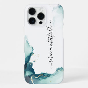 Elegant Marble Agate Pattern Script iPhone 16 Pro Max Case