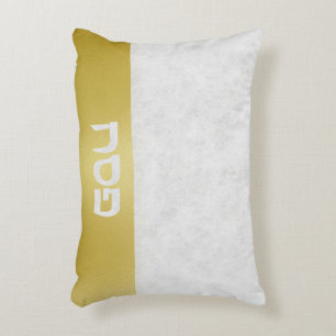 Elegant Marble and Gold Hebrew Passover Accent Pillow