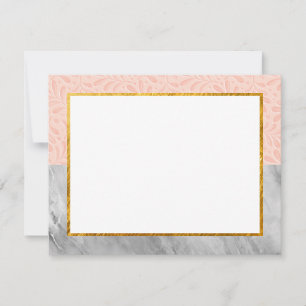 Elegant Marble and Pink Botanical Stationery Gift Card